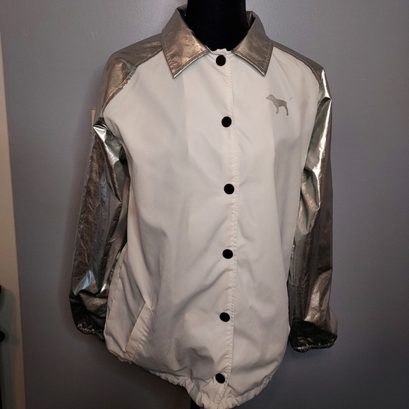 Pink Victoria Secret Jacket/Windbreaker Size XS Oversize - Picture 2 of 15